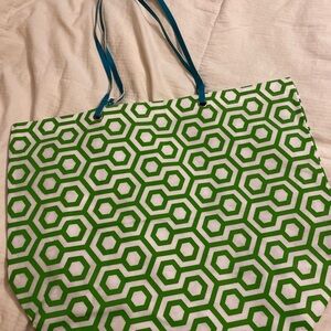 Green Geometric Tote Bag